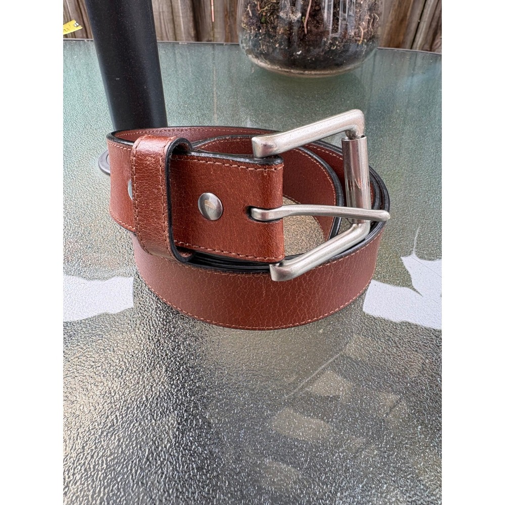 Realtree Mens Brown Genuine Leather‎ Belt Handcrafted USA 34 35133-262